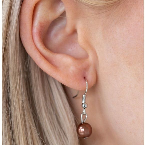 Pear Silver Brown Necklace - Picture 3 of 3